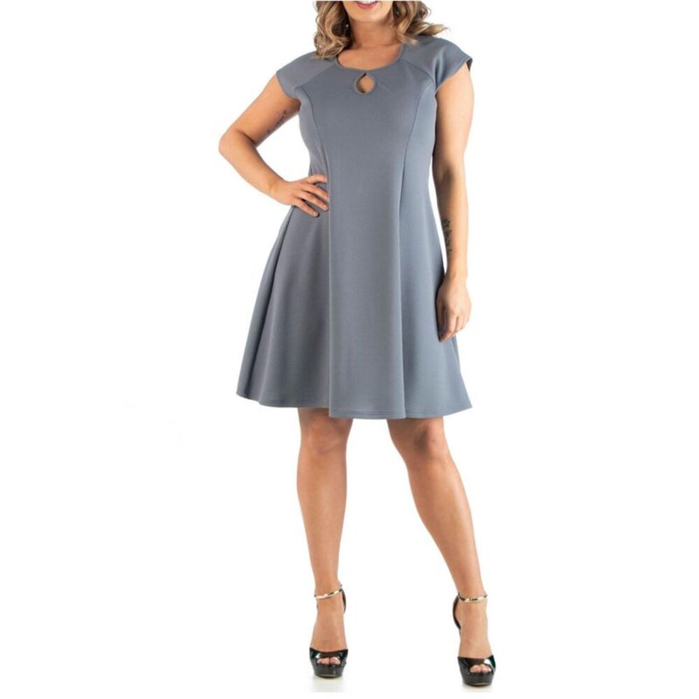 24seven Womens Plus Size Textured Mini Dress, NWT